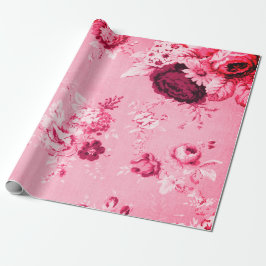 Papel De Presente Tecido De Tois Floral De Forja Rosa, N.O 5