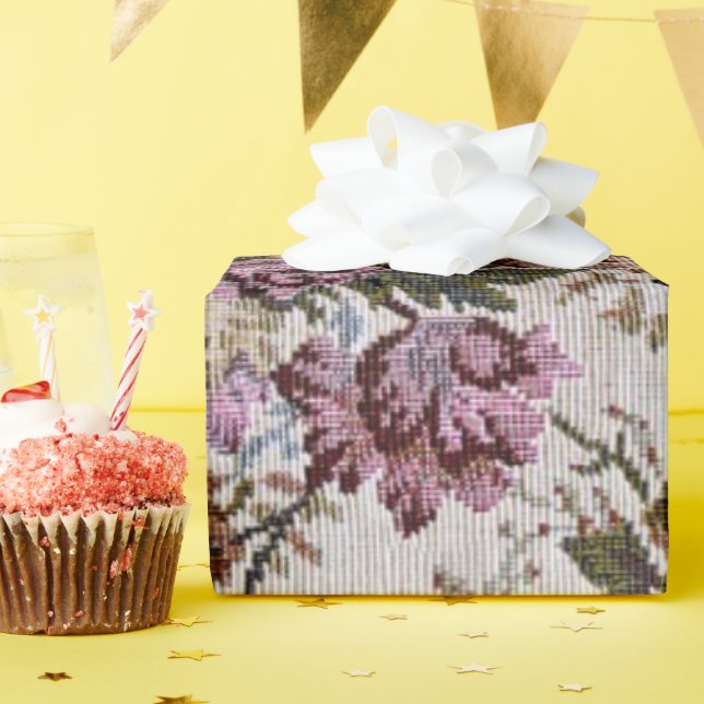 Papel De Presente tecido floral antiquado (Festa de aniversário)