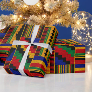 Papel De Presente Tecido Kente Estilo Africano