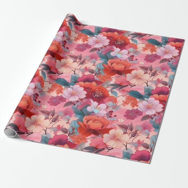 Papel De Presente Tecido Kimono japonês estilingado (Desenrolado)