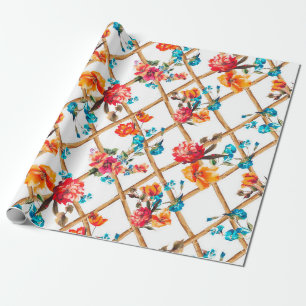 Papel De Presente tecido, óleo, pintura, flores, design de moda,