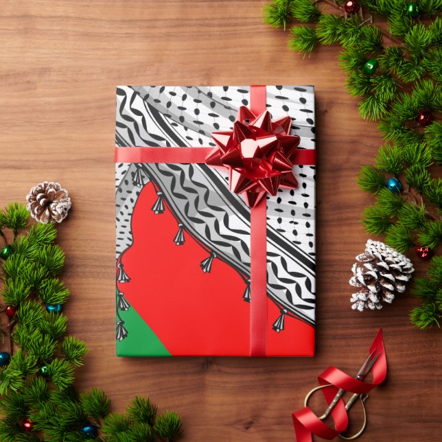 Papel De Presente Tecido Tradicional do Keffiyeh Scarf Palestino (Presente de Natal)