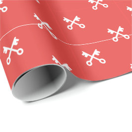 Papel De Presente Teclas brancas e bonitas sobre fundo vermelho