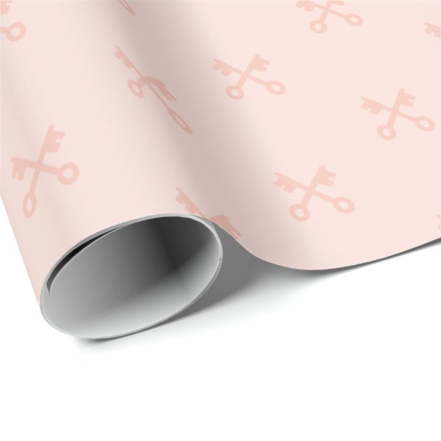 Papel De Presente Teclas em rosa (Ponta do rolo)