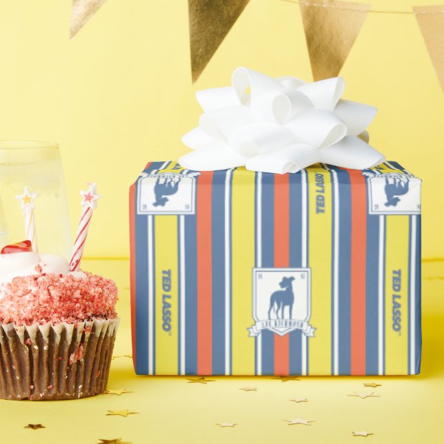 Papel De Presente Ted Lasso | AFC Richmond Logo Stripe Pattern (Festa de aniversário)