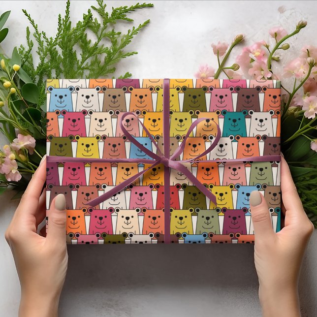 Papel De Presente Teddy Bear Cartoon (teddy bear birthday packing gift wrap,gift wrapping paper,return gift wrap paper,paper gift)