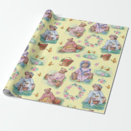 Papel De Presente Teddy Bear Tea Party Vintage Palette 