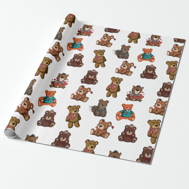 Papel De Presente Teddy Bears (Desenrolado)