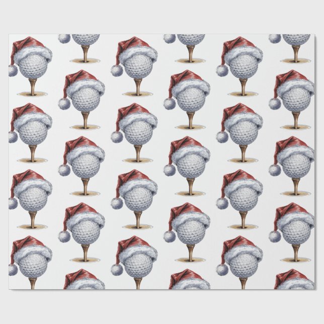 Papel De Presente Tee de golfe de Natal moderno com chapéu de Papai  (Aberto)