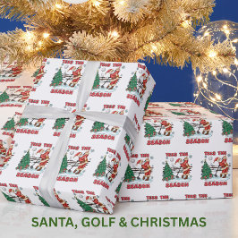 Papel De Presente Tees the Season for Christmas Santa Golf By Par