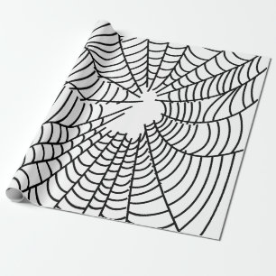 Papel De Presente Teia de Aranha Preta e Branca