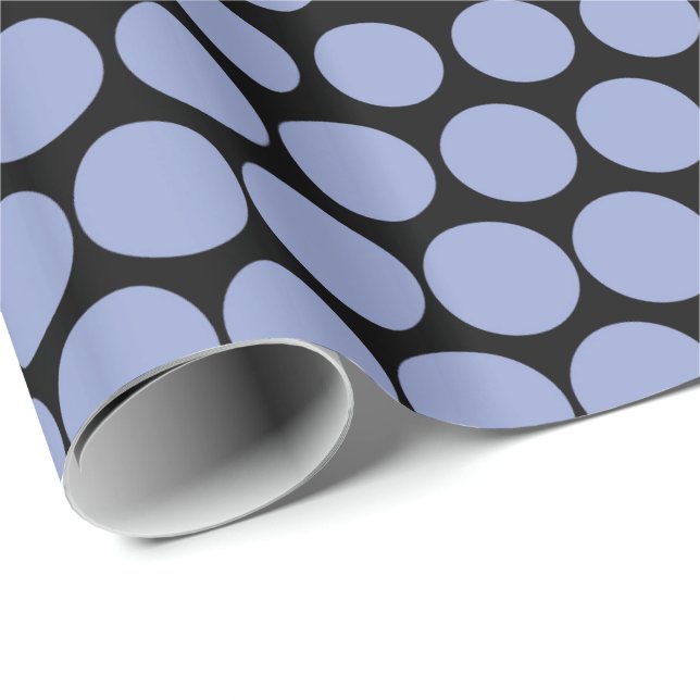 Papel De Presente Teil Bolinhas Moderna Preto (Ponta do rolo)