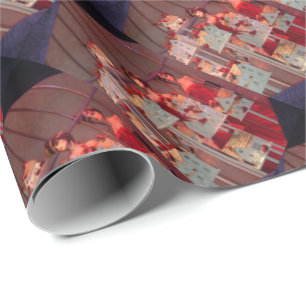 Papel De Presente Tela da janela do Natal vintage New York