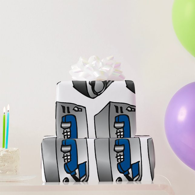 Papel De Presente Telefone Azul do Payphone (Criador carregado)