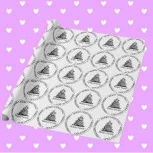 Papel De Presente Tema da Árvore de Natal da Família