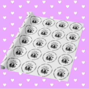 Papel De Presente Tema da Vaca do País Feliz de Natal