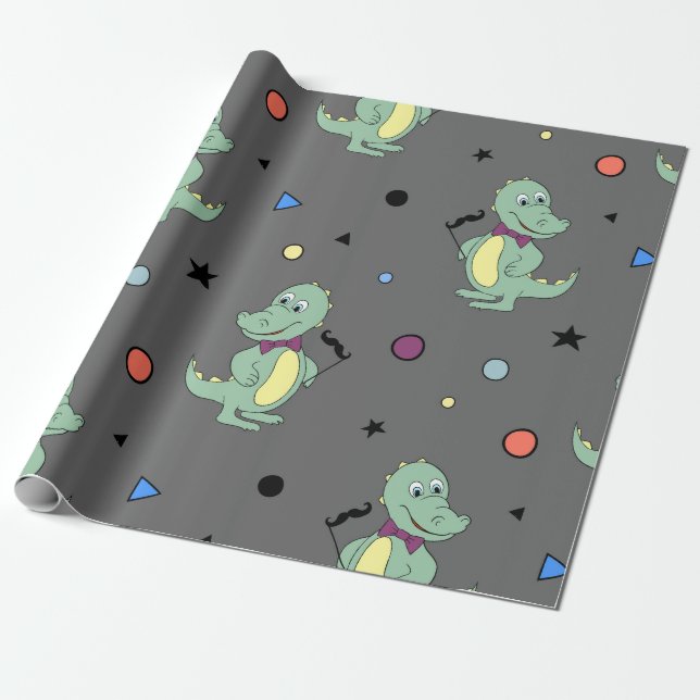Papel De Presente Tema de Aniversário Personalizado de Selva (Desenrolado)