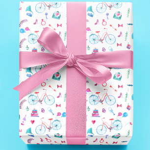 Papel De Presente Tema de Casamento de Aquarela