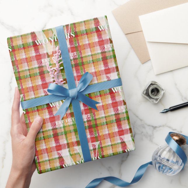 Papel De Presente Tema de Evento de Monogramação Personalizada Xadre (Presentear)