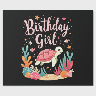 Papel De Presente Tema de Festa de Aniversário Tartaruga Marinha Ani