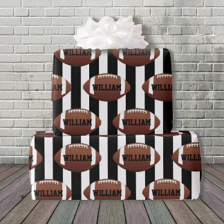 Papel De Presente Tema De Futebol Adicionar Nome Birthday Giftwrap