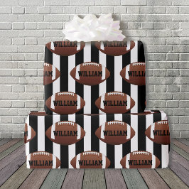 Papel De Presente Tema De Futebol Adicionar Nome Birthday Giftwrap