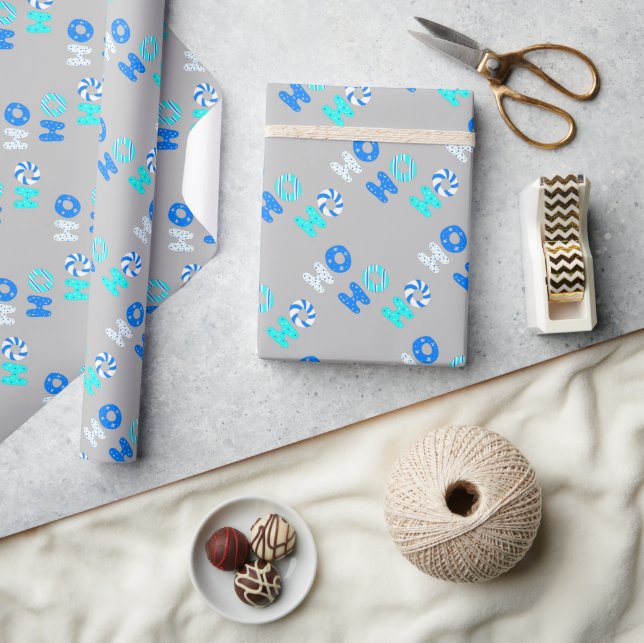 Papel De Presente Tema de Natal "Ho Ho" (Artesanato)
