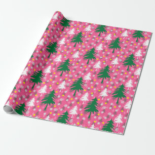 Papel De Presente Tema de Natal Rosa