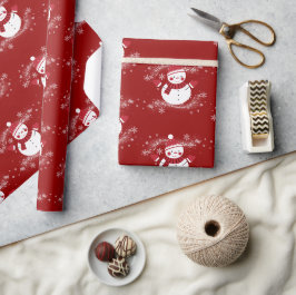 Papel De Presente Tema de Natal "Snowman Engraçado"