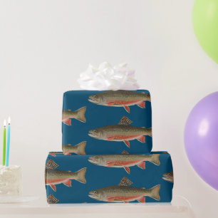 Papel De Presente Tema de pesca de truta salmoneira