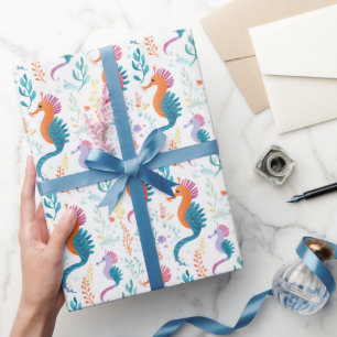 Papel De Presente Tema de praia do oceano tropical úmido