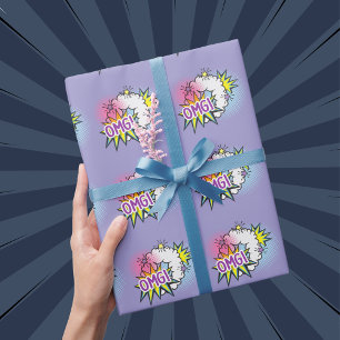 Papel De Presente Tema de quadrinhos OMG engraçado