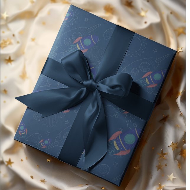 Papel De Presente Tema fora para o espaço (Criador carregado)