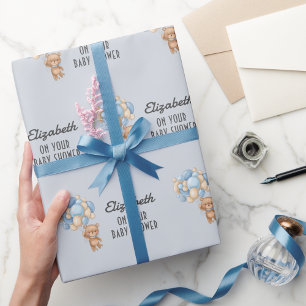 Papel De Presente Tema Personalizado do Balão do Urso do chá de fral