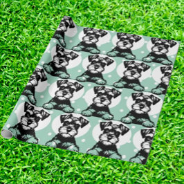 Papel De Presente Tema Personalizado Verde de Pequim Terrier