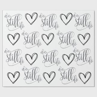 Papel De Presente Tema Preto e Branco do Aniversário do Casamento