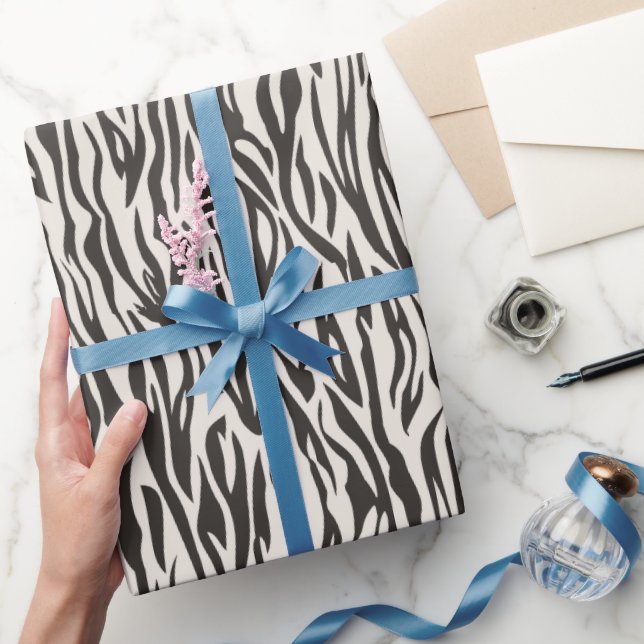 Papel De Presente Tema Safari Selvagem Estampa de Zebra (Presentear)