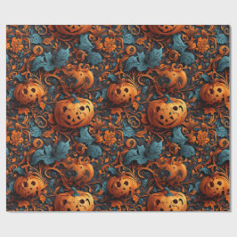 Papel De Presente Temas Vibrantes do Halloween