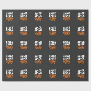 Papel De Presente Temática de Halloween Bebê Spice Tipografia Retro 