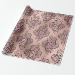 Papel De Presente Temático Vinho Francês rosa Dourado e Blush<br><div class="desc">Papel de embrulho de videira parisiense.</div>
