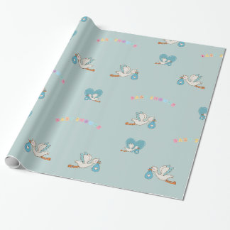 Papel De Presente Tempestade com chá de fraldas fofo bebê
