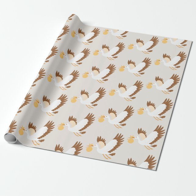 Papel De Presente Tempestade voando um Chá de fraldas bebê (Desenrolado)