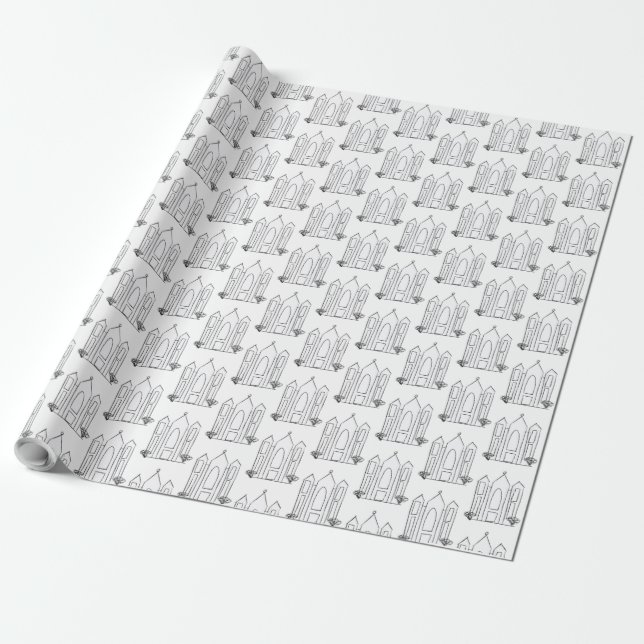 Papel De Presente Templo Mórmon de Salt Lake City simples moderno  (Desenrolado)
