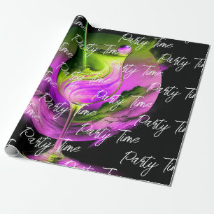 Papel De Presente Tempo Moderno do Partido Neon Personalizado