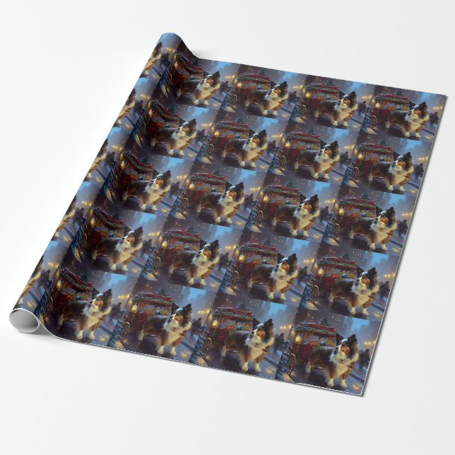 Papel De Presente Temporada Festiva de Natal Papillon (Desenrolado)