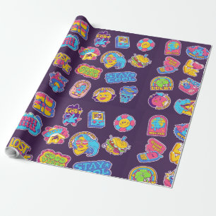 Papel De Presente Tendência retro autocolantes e recolha de ácido de