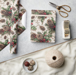 Papel De Presente Tendência Simples de Quebra de Dobras do Xmas Eleg