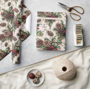 Papel De Presente Tendência Simples de Quebra de Dobras do Xmas Eleg