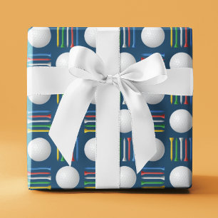 Papel De Presente Tendy Royal Blue Golf Ball and Tee Gift