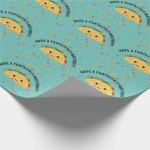 Papel De Presente Tenha um Fantastaco Birthday Cute kawaii Taco